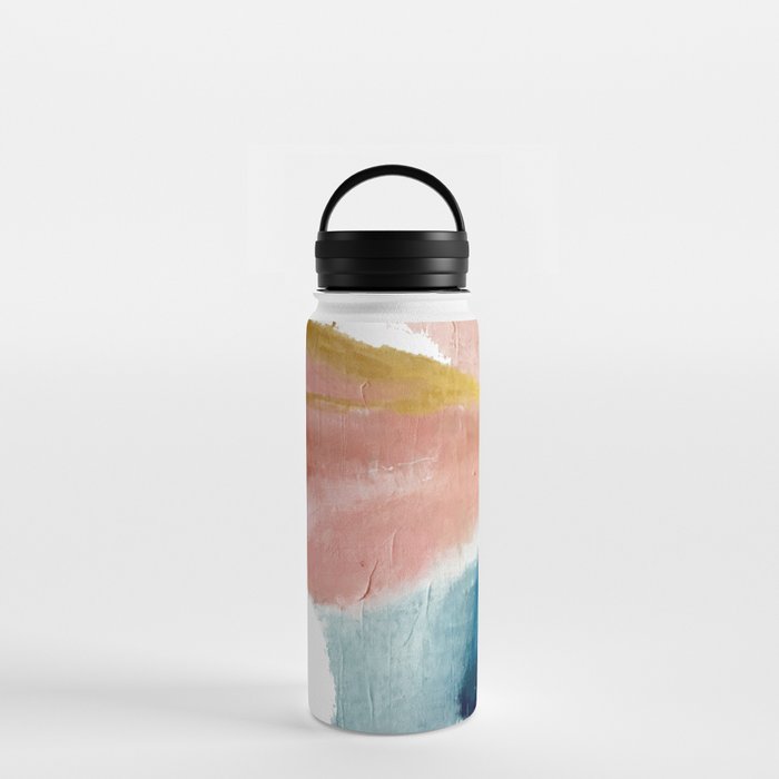 Exhale: a pretty, minimal, acrylic piece in pinks, blues, and gold Water Bottles