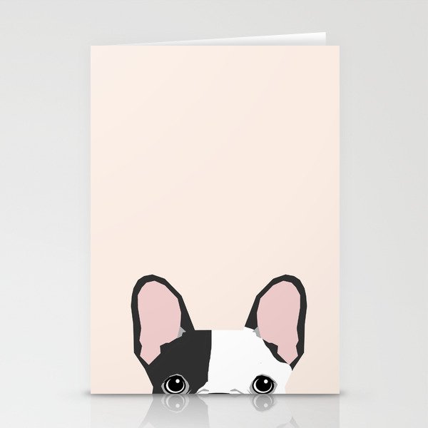 French Bulldog peeking cute black and white frenchie must have dog