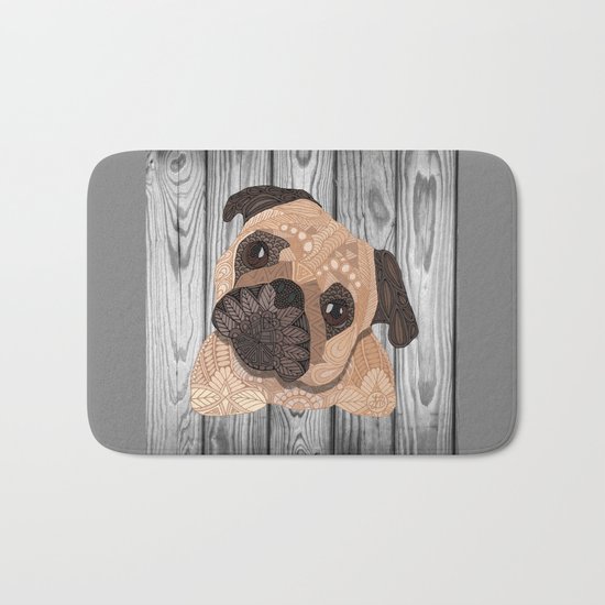 Pug Hug Bath Mat