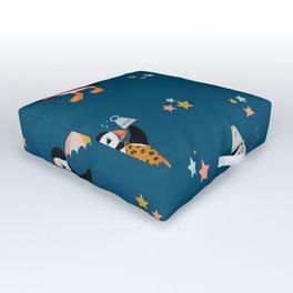 A Circus of Puffins Outdoor Floor Cushion