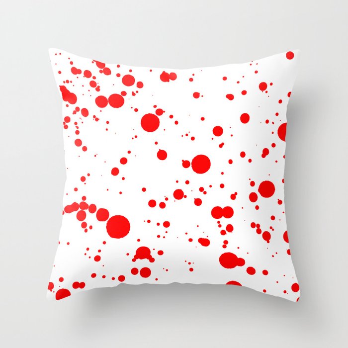 Blood Red and White Painting Throw Pillow