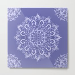 Elegant Periwinkle Purple Blue Boho Mandala Metal Print