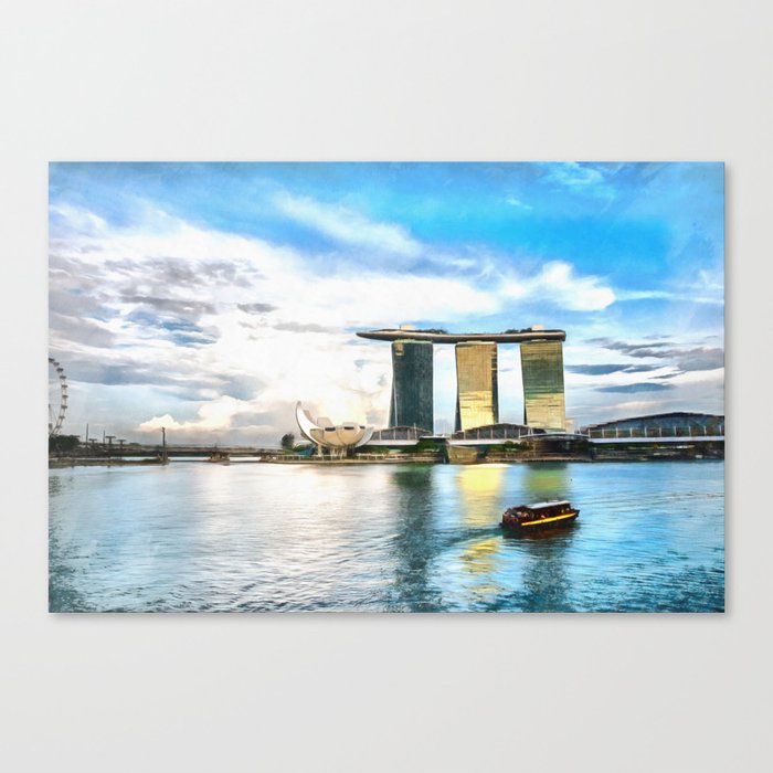 Hotel Marina Bay Sands and ArtScience Museum, Singapore Canvas Print