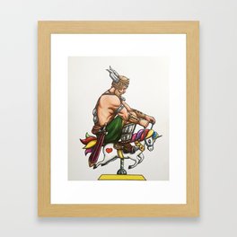 Viking on Unicorn Framed Art Print