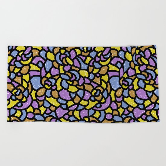 Mosaic Tiles Random Shaped Beach Towel
