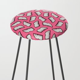 Reading Books pattern in Pink Counter Stool
