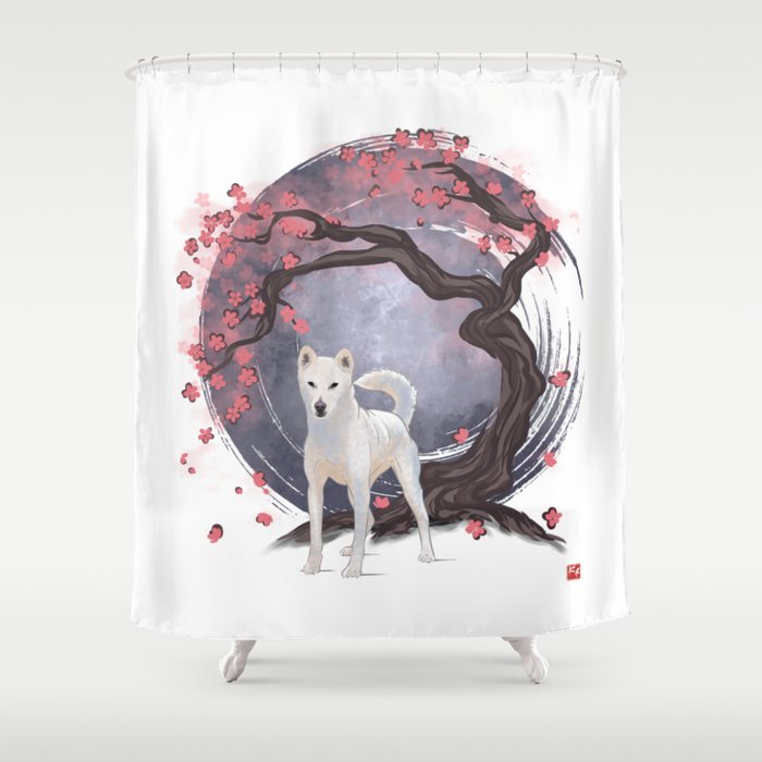 Dog Collection - Japan - Kishu-ken (#6) Shower Curtain