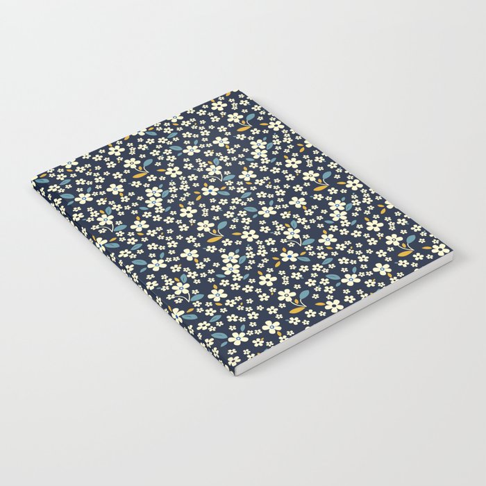 Spring Ditsy Floral - Dark Navy Notebook