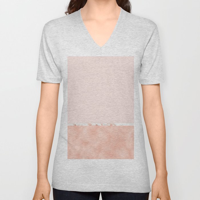 Peaches and cream marble V Neck T Shirt