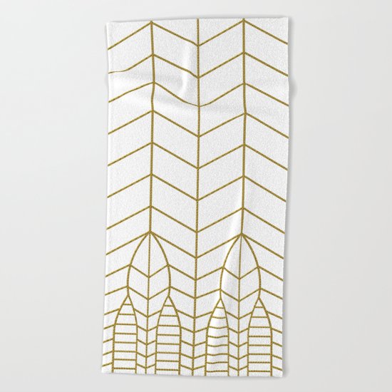 ART DECO IN WHITE Beach Towel