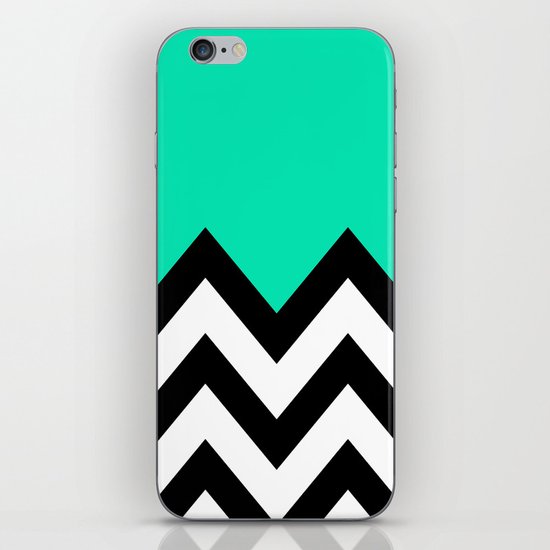 TEAL COLORBLOCK CHEVRON iPhone & iPod Skin