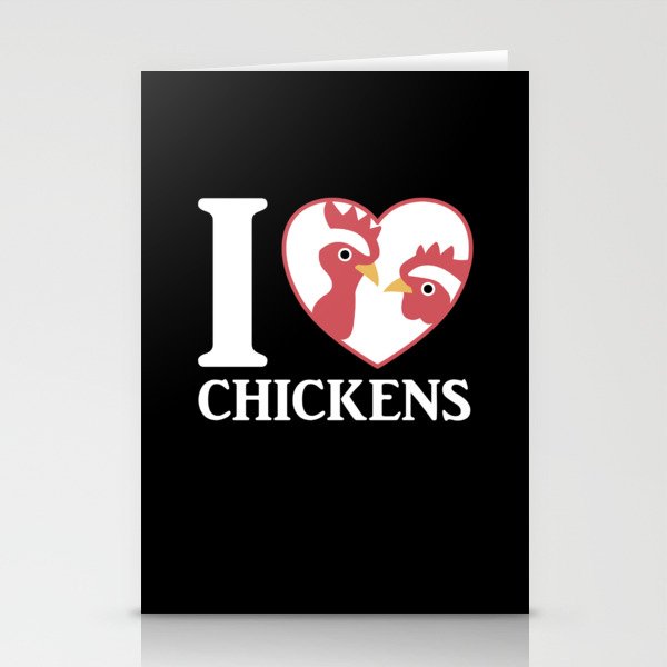 I Love Chickens Chicken And Rooster In My Heart Stationery Cards