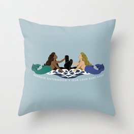 Submarine Mermaid Sisterhood Insignia Throw Pillow