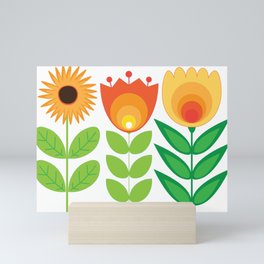Folk flowers Mini Art Print