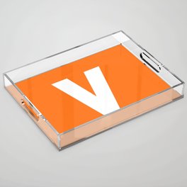 letter V (White & Orange) Acrylic Tray