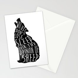 Wolves dont lose sleep over the opinion of sheep - version 1 - no background Stationery Cards