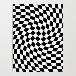 Trippy Swirl // Black & White Poster