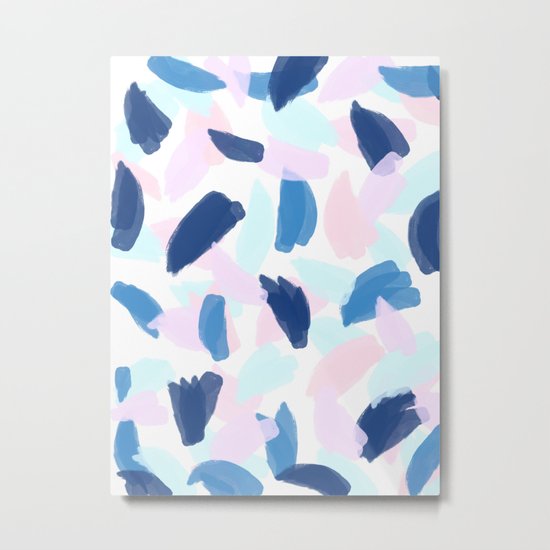 Blue and Pink Paint Metal Print