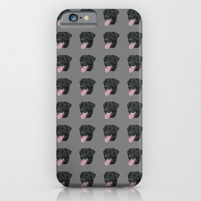 Black Lab with Its Tongue Out iPhone Case