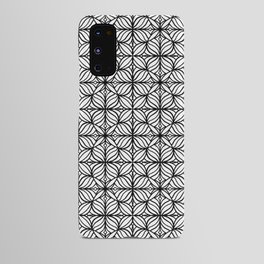 black and white petal tiles Android Case