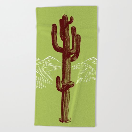cactus y nieve Beach Towel