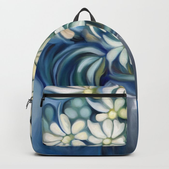blue flower backpack