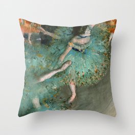 Edgar Degas "Danseuse basculant (Danseuse verte - The green dancer)" Throw Pillow