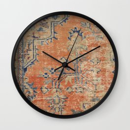 Vintage Woven Navy and Orange Wall Clock
