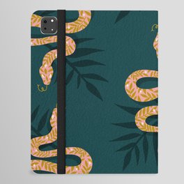 Tropical Serpent – Teal & Blush iPad Folio Case