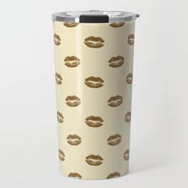 Gold Kiss On Cream Texture Collection Travel Mug