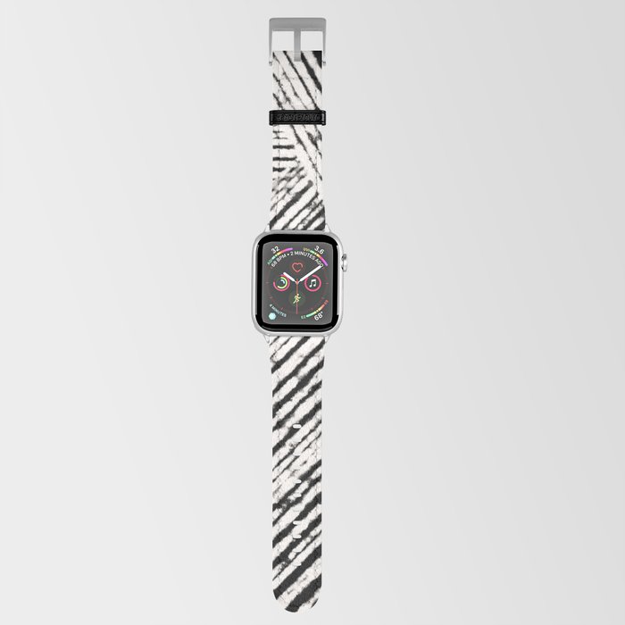 Abstract Earthy Black and White Boho Apple Watch Band