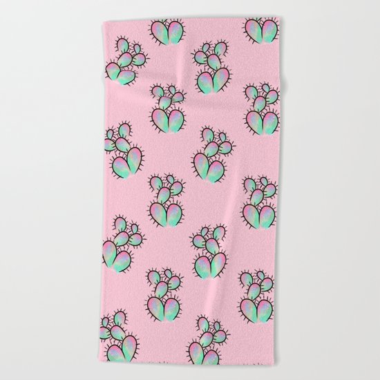 Pop Cactus Pattern Beach Towel