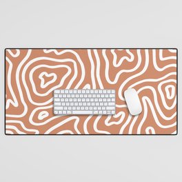 Topographic Abstract | Sunset Orange Desk Mat