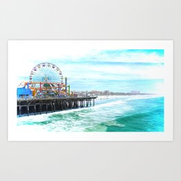 Santa Monica Pier - California Art Print