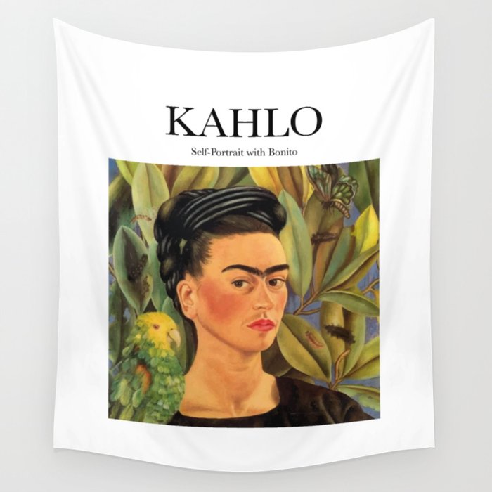 Kahlo - Self-Portrait with Bonito Wall Tapestry