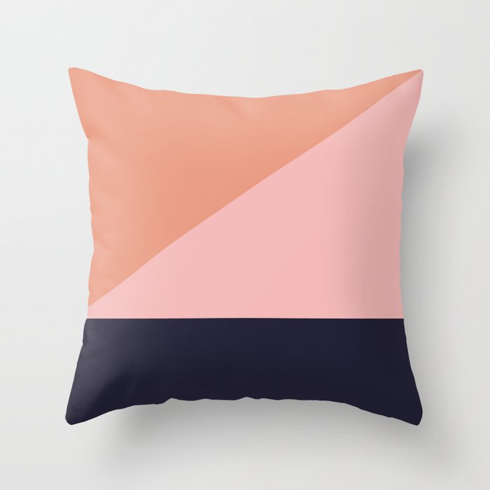 Orange and pink abstract art Throw Pillow