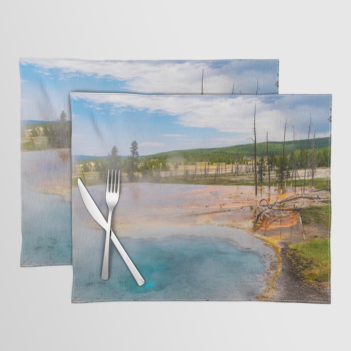 Yellowstone National Park Geyser Landscape Photography Print Placemat