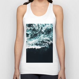 Oceanholic, Sea Waves Dark Photography, Nature Ocean Landscape Travel Eclectic Graphic Design Unisex Tank Top
