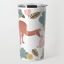 Floral & Llama Travel Mug