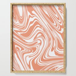 Abstract Pink Fluid Serving Tray