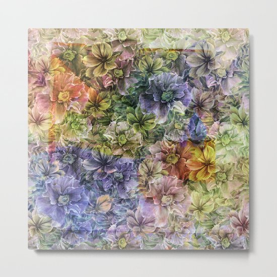 Floral painterly pattern Metal Print