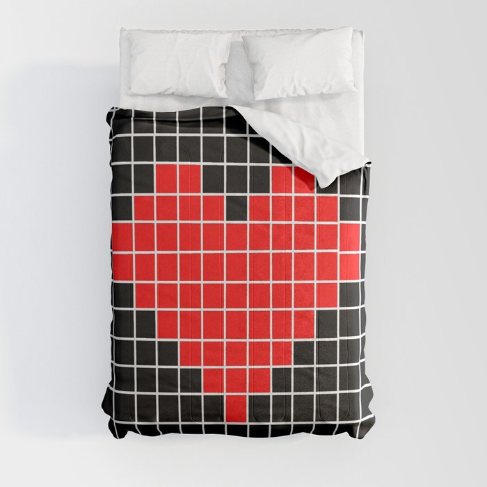 Heart and love 41 version pixel art Comforter