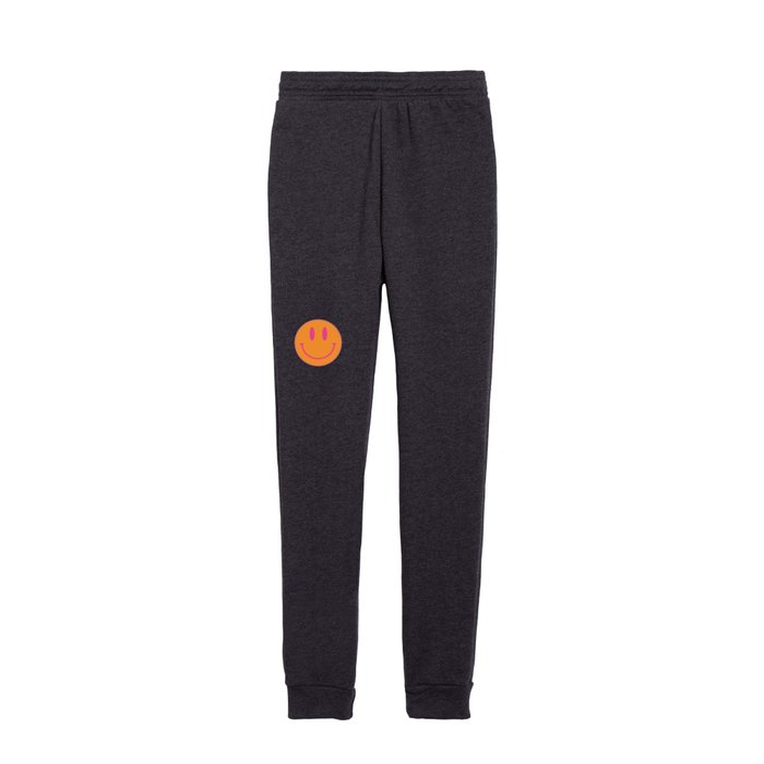 Large Pink and Orange Groovy Smiley Face Pattern Retro Aesthetic