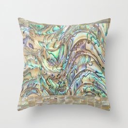 Abalone Turquoise Shell Art Design | Saletta Home Decor Throw Pillow