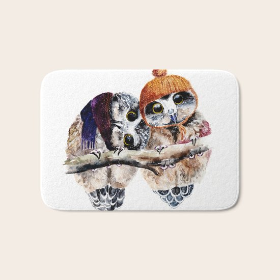 Winter Owls Bath Mat