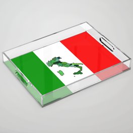 Map of Italy and Italian Flag Acrylic Tray