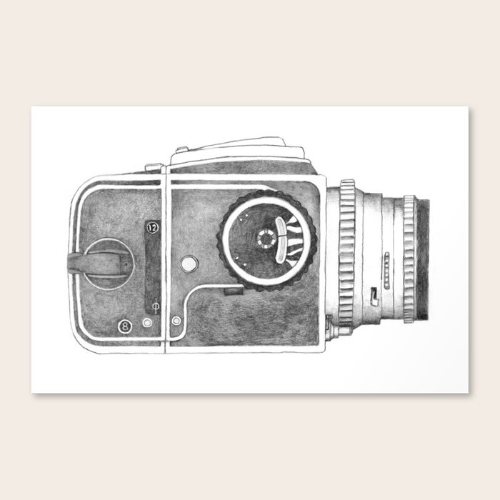 Hasselblad Pencil Drawing Canvas Print by Pitman Art | Society6