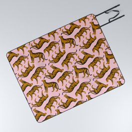 Tigers (Pink and Marigold) Picnic Blanket