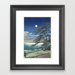 "Spring Moon at Ninomiya Beach" by Hasui Kawase, 1931 Framed Art Print