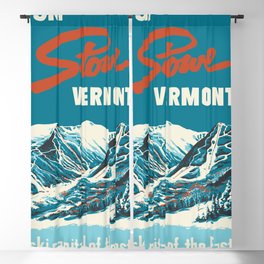 Stowe, Vermont Vintage Ski Poster Blackout Curtain